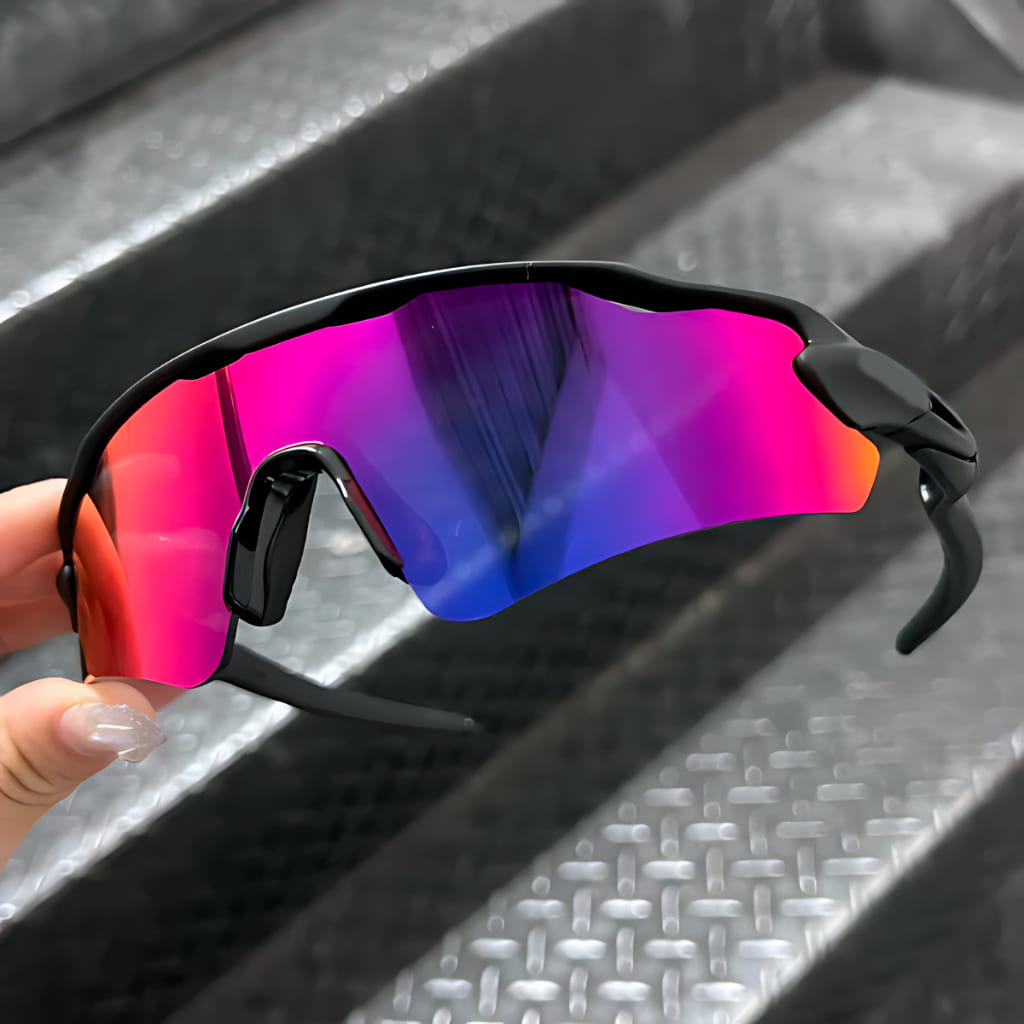 ÓCULOS ESPORTIVO - PRETO + ROSA/ROXO