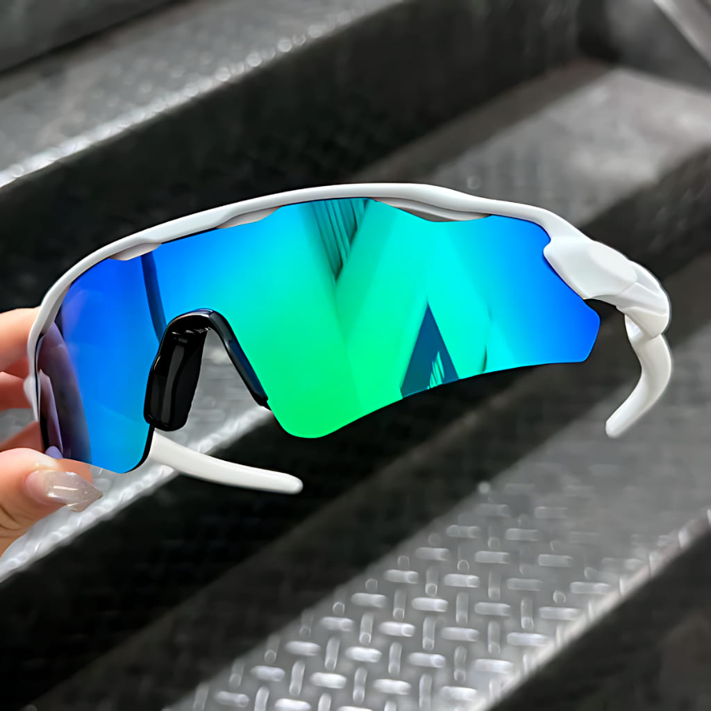 ÓCULOS ESPORTIVO - BRANCO + AZUL/VERDE