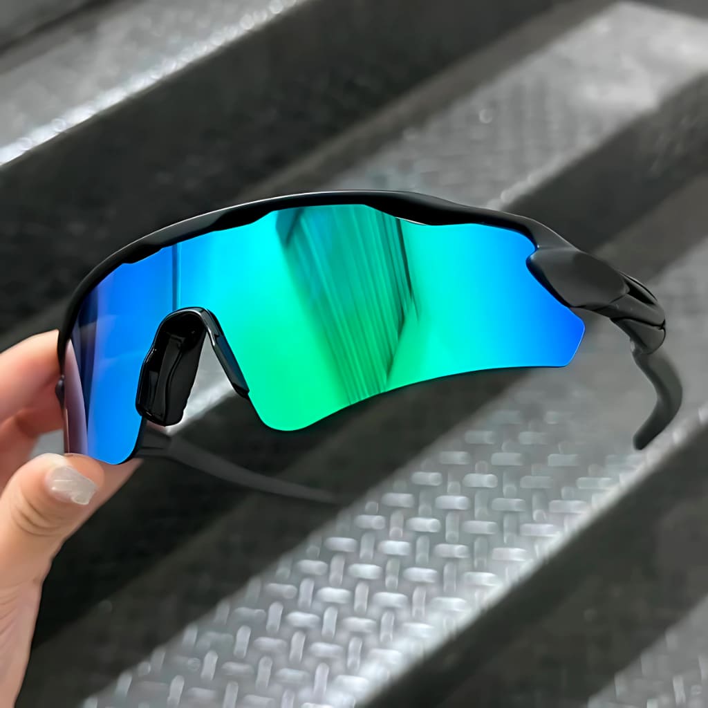 ÓCULOS ESPORTIVO - PRETO + VERDE/AZUL