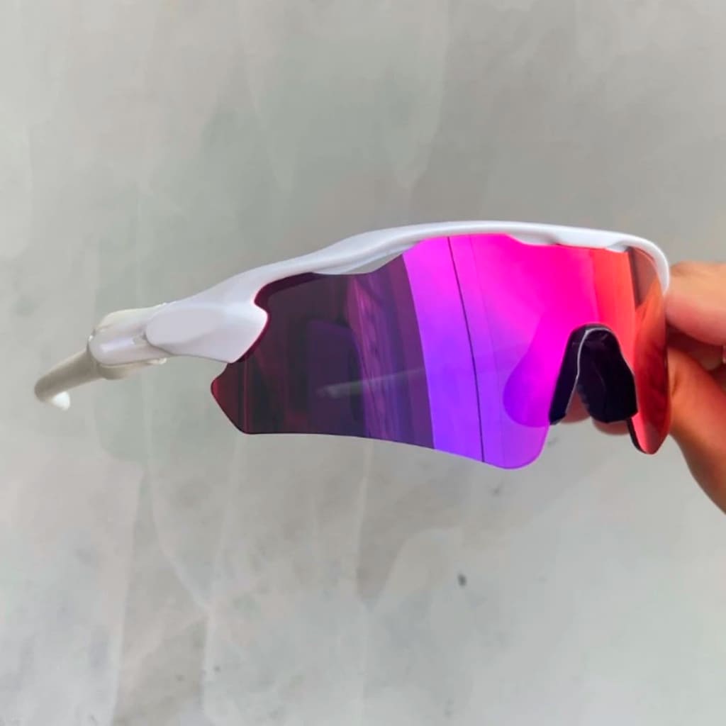 ÓCULOS ESPORTIVO - BRANCO + VERMELHO/ROSA